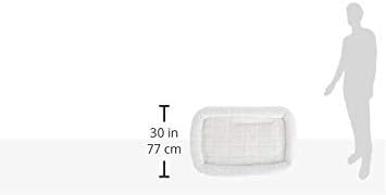 QuietTime by MidWest 36" Dog Crate Bolster Bed, White Fleece, Medium Breeds | Crate Mat, Measures 36.42 x 24.02 x 3.35 Inches, Machine Washable Pet Bed, Fits Most 36-Inch Dog Crates