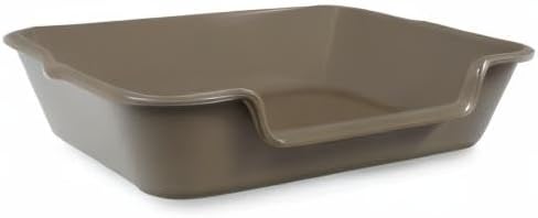 Extra Large Low Entry ABS Cat Litter Box, Brown, 24" L x 20" W, 2 Pack | Durable low entry litter box, non-stick, odor-free, ideal for seniors, kittens, rabbits, large cats and multi-pet homes.