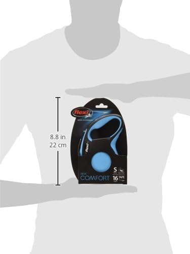 FLEXI® New Comfort Retractable Dog Leash (Tape), Ergonomic, Durable and Tangle Free Pet Walking Leash for Dogs Up to 26 lbs, 10 ft, Extra Small, Blue/Pastel