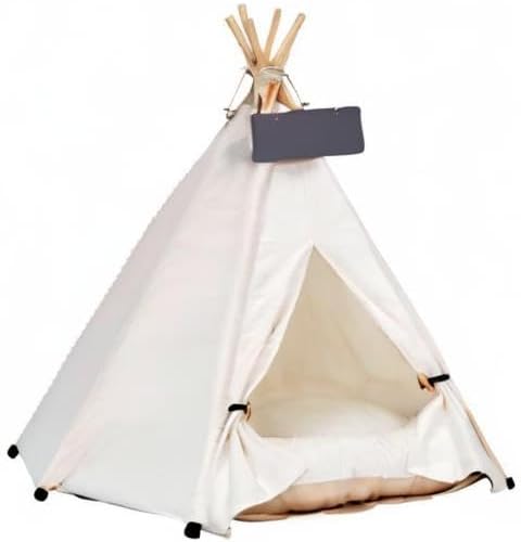 Dog Teepee Bed Cat Tent Portable Houses Pet Puppy with Cushion