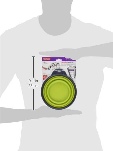 Dexas Popware for Pets Collapsible Travel Cup, Large, Gray/Green 