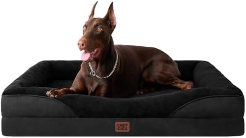 EHEYCIGA Orthopedic XL Dog Bed for Large Dog, Memory Foam Dog Couch, Black