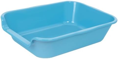 Extra Large Low Entry ABS Cat Litter Box, Blue, 20" L x 15.5" W, 1 Pack | Durable low entry litter box, non-stick, odor-free, ideal for seniors, kittens, rabbits, large cats and multi-pet homes.