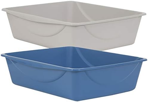 Petmate Open Cat Litter Box, Blue Mesa and Mouse Grey, Medium