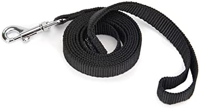 6 FT Puppy Leashes, Strong Traditional Style Leash with Easy to Use Collar Hook,Dog Lead Great for Small and Medium and Large Dog (Black, 5/8 in x 6 ft) (Pack of 3)