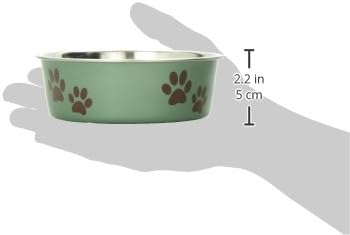 Loving Pets Bella Dog Bowls- Stainless Steel Dog & Cat Bowls - Spill Proof Dog Food Bowl, Cat Bowl, Puppy Essentials & Pet Supplies Great for Home & Travel (Small 10-20 lbs, Artichoke) 