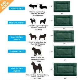 Dog Crate Pad Washable Dog Bed for Crate Large Cozy Mat 42-Inch Green