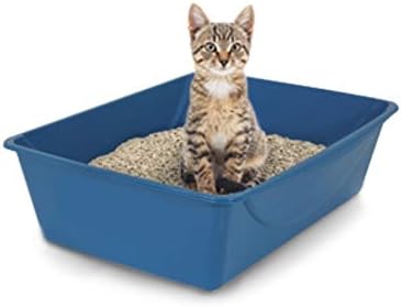 Petmate Open Cat Litter Box, Blue Mesa and Mouse Grey, Medium
