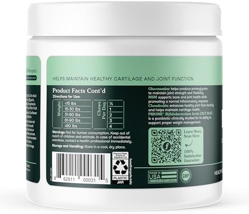 Fera Pets Hip & Joint Supplement for Dogs with Glucosamine, MSM, Chondroitin, & Green Lipped Mussel - Supports Healthy Joints and Weight Management - 90 Soft Chews (Pack of 2)