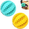 Sunglow 2 Pack Dog Toy, Nontoxic Bite Resistant Teething Balls for Small/Medium/Large Dogs and Puppies, Pet Food Treat Feeder, Chew Tooth Cleaning, Exercise Game IQ Training