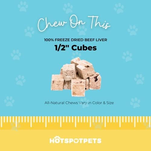 hotspot pets Freeze Dried Beef Liver Treats for Cats & Dogs - 1LB Big Bag 300+ Pcs - Made in USA, Single Ingredient, All Natural Grain-Free Beef Liver - Perfect for Training, Topper or Reward Snack