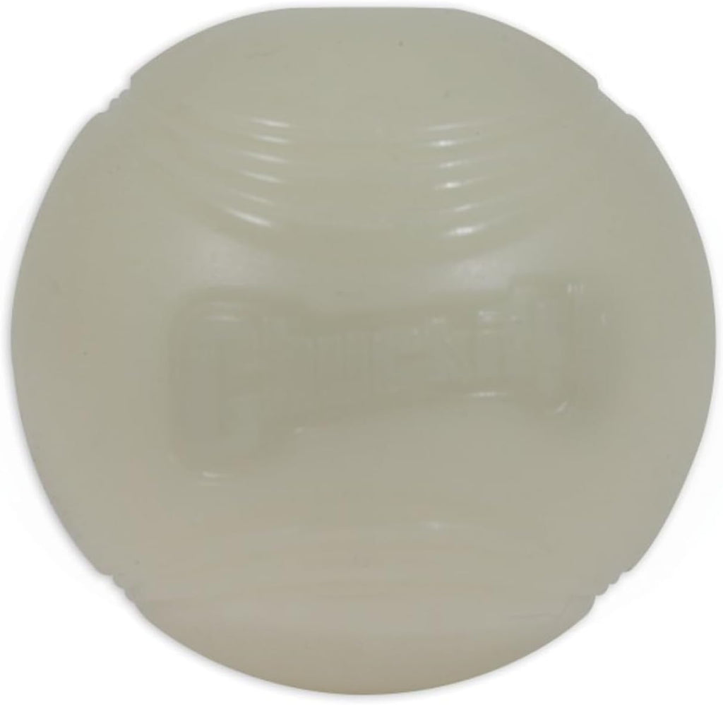 Chuckit! Max Glow Bouncy Ball, Glowin the Dark, XL 3.5in | Photoluminescent Rubber Ball Recharges Fast Under Any Bright Light for Nighttime Fetch, Launcher Compatible