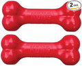KONG Goodie Bone, Treat-Dispensing Toy, Red, for Small Dogs (Pack of 2) | Classic KONG Durable Natural Rubber Bone with Goodie Grippers That Hold Treats & Support Mental Engagement
