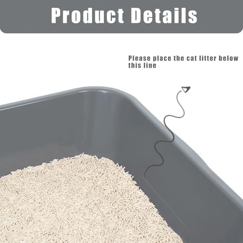 Extra Large Low Entry ABS Cat Litter Box, White, 24" L x 20" W, 2 Pack | Durable low entry litter box, non-stick, odor-free, ideal for seniors, kittens, rabbits, large cats and multi-pet homes.