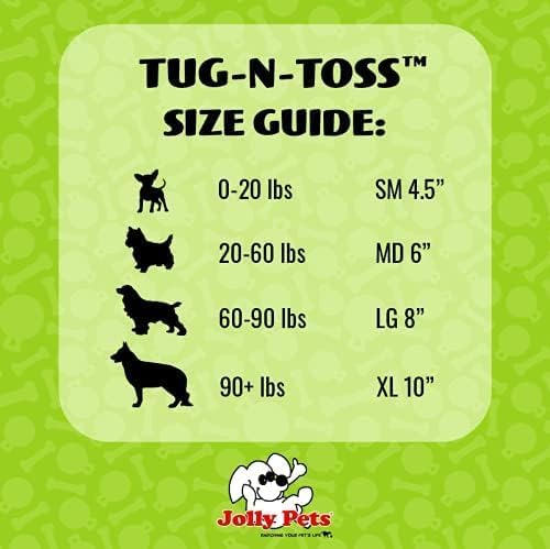 Jolly Pets Tug-n-Toss Heavy Duty Dog Toy Ball with Handle, 4.5 Inches/Small, Purple
