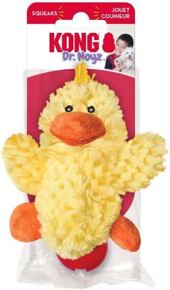 KONG Low Stuffing with Squeaker Dog Toy, X-Small, 3 Animals, Bear, Duck, Frog