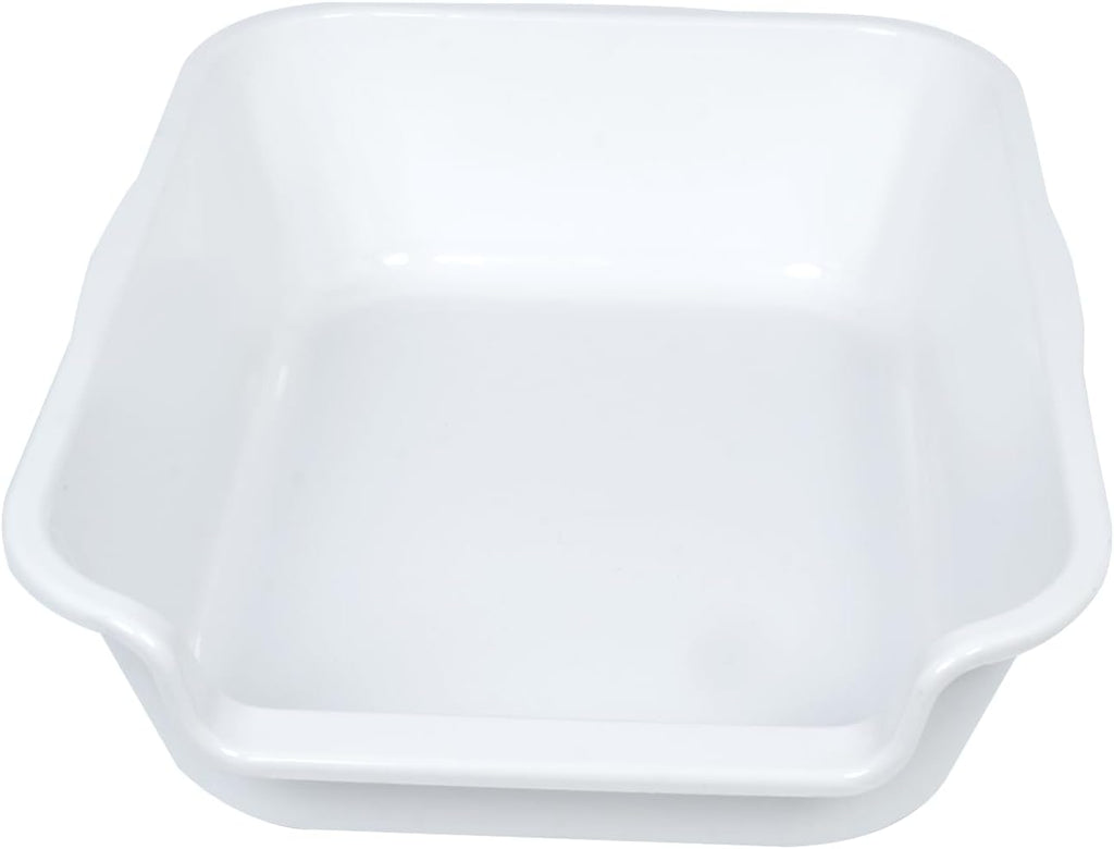 Extra Large Low Entry ABS Cat Litter Box, White, 20" L x 15.5" W, 2 Pack