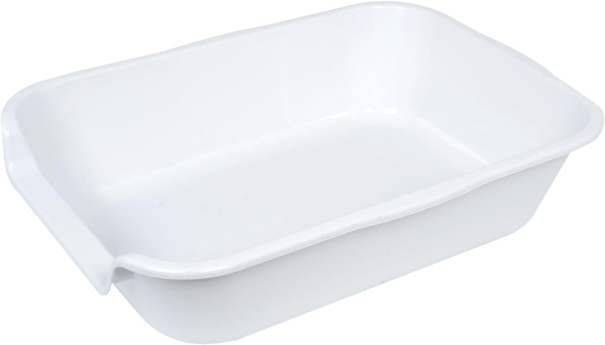 Extra Large Low Entry ABS Cat Litter Box, White, 20" L x 15.5" W, 2 Pack