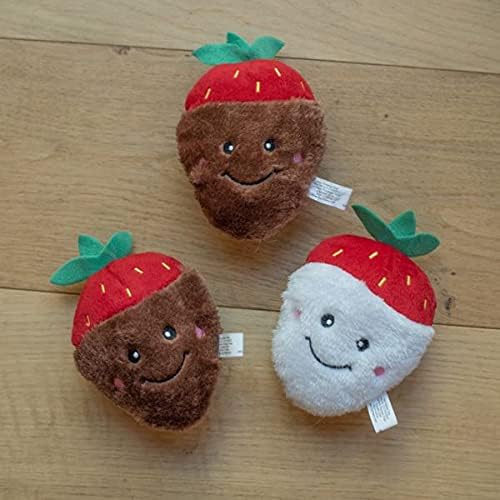ZippyPaws Multi Pack, Pet Products - Chocolate Covered Strawberries | Dog Squeaky Toys to Keep Them Busy, Funny Food Plush for Small & Medium Dogs, Cute Stuffed Puppy Toy