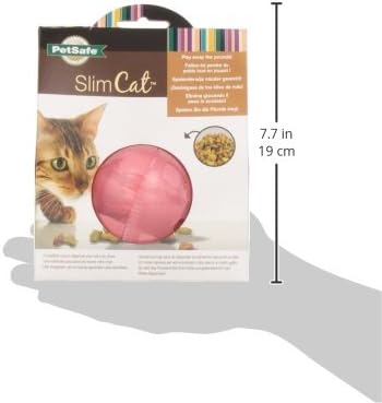 PetSafe Slimcat Feeder Ball Cat Toy, Pink, 1 Count (Pack of 6)