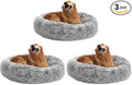 Bedfolks Calming Donut Dog Bed for Large Dogs,Dark Grey, 36" (Pack of 3)