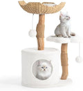 Easyego Modern Cat Tree, 26.3" Aesthetic Wood Cat Tree Tower for Small Cats