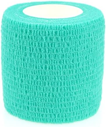 Self Adhesive Bandage Wrap Animal Cohesive Bandage Self Adherent Wrap First Aid Tape for Dogs Cats Horses Birds & Wrist Healing Ankle Sprain (2 Inch Green 12 Rolls)