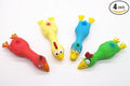 CatYou 4PCS Safe Latex Dog Squeaky Toys, 6.6" Long Soft Chew Molar Dog Small Screaming Rubber Chicken Toys, for Puppy Small Medium Dogs