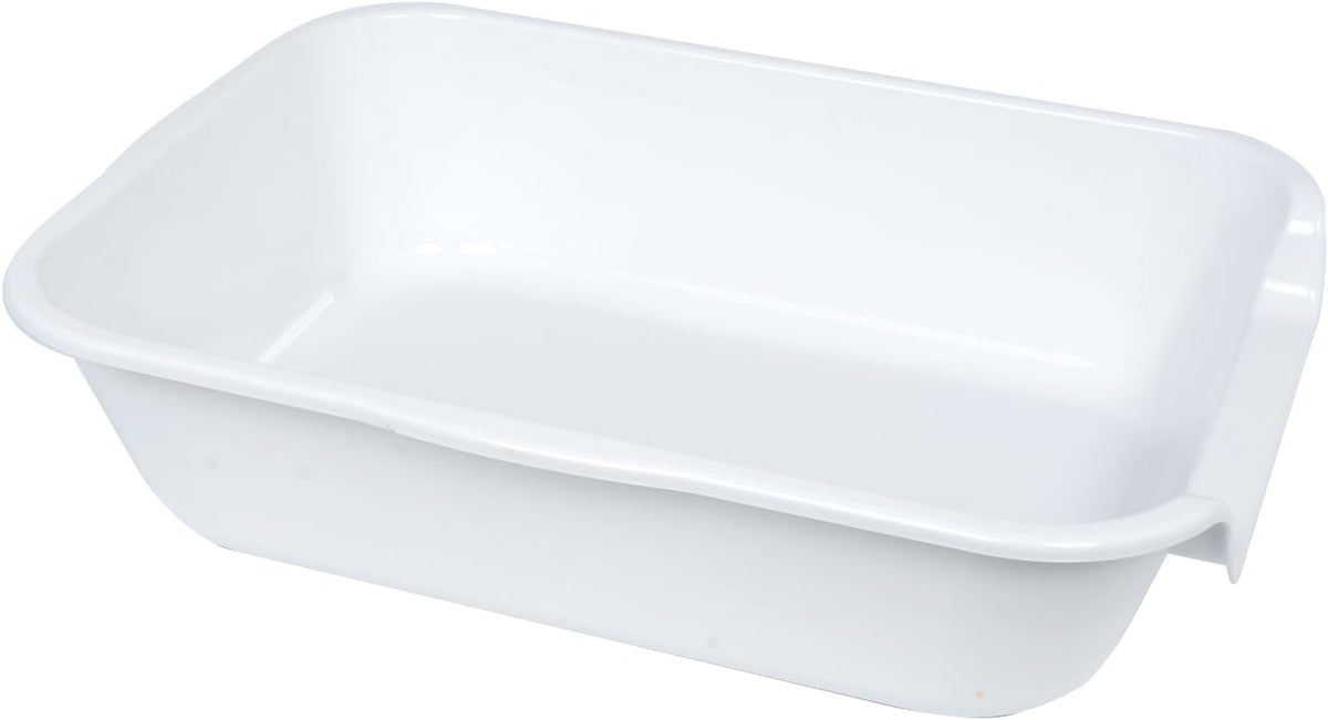 Extra Large Low Entry ABS Cat Litter Box, White, 20" L x 15.5" W, 2 Pack