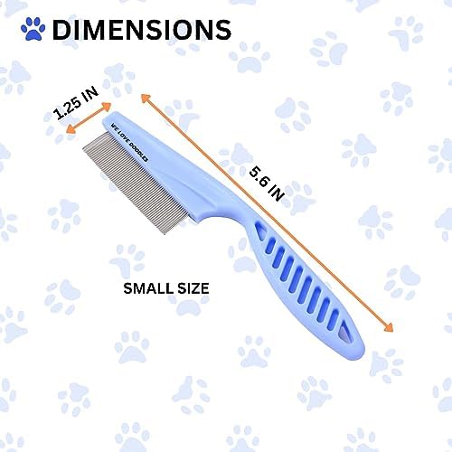 We Love Doodles Flea Comb for Dogs and Metal Dog Grooming Comb | Dog Face Comb | Fine Tooth Tear Stain Remover Metal Comb | Removes Tangles & Matts | Dematting Pet Combs | Detangler for Matted Hair
