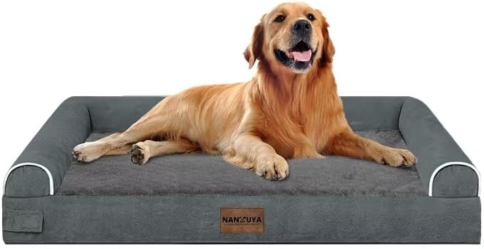 NANUYA Orthopedic Dog Bed for X-Large Dogs, 40 x 32 Inch, Dark Grey