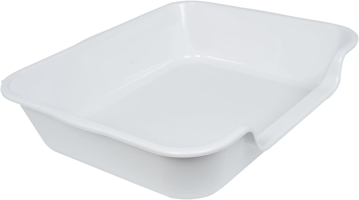 Extra Large Low Entry ABS Cat Litter Box, Grey, 24" L x 20" W, 2 Pack | Durable low entry litter box, non-stick, odor-free, ideal for seniors, kittens, rabbits, large cats and multi-pet homes.