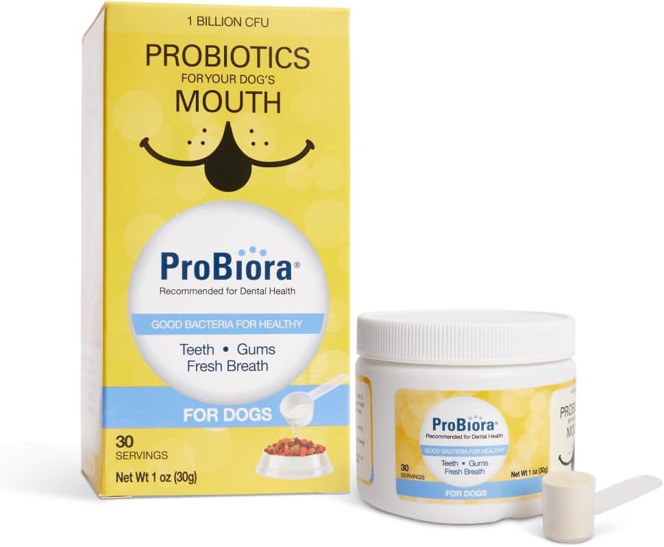 Probiora for Dogs | Dog Probiotic Supplement for Oral Care | Pet Probiotics to Reduce Bad Breath | Dog Nutritional Supplement for Dental Health | 30 Servings (30 Servings (Pack of 3), Jar)