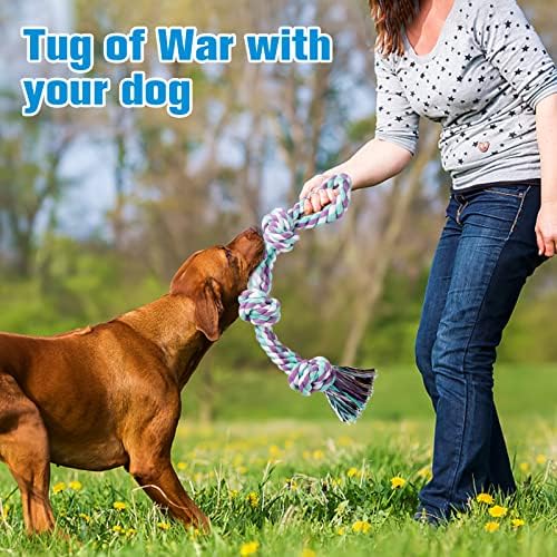 UPSKY 2 Pack Dog Rope Toys, Heavy Duty Dog Chew Toy for Aggressive Chewers | Indestructible Pet Toys, Natural Cotton, Dog Tug Toys for Boredom, Teeth Clean, for Medium to Large Breed Dogs