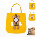 Breathable Pet Canvas Shoulder Carrier, Cat Dog Tote | Colorful Animal Shapes Carrying Bag with Head-Out Design Adjustable Neck Small Dog-Yellow