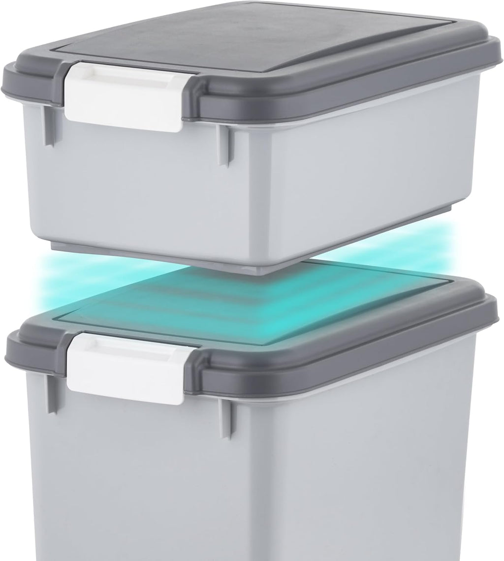 IRIS USA Dog Food Storage Container, Up to 30+11 lbs, Gray/Dark Gray