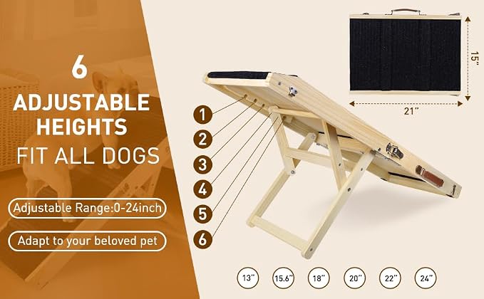 2026 Upgraded Dog Ramp for Bed