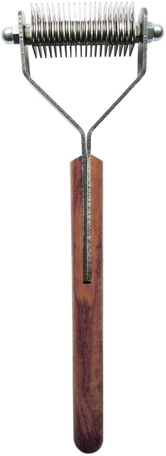 Mars Coat King Original Dematting Undercoat Grooming Rake Stripper Tool for Dogs and Cats, Stainless Steel with Wooden Handle, Made in Germany, 20-Blade