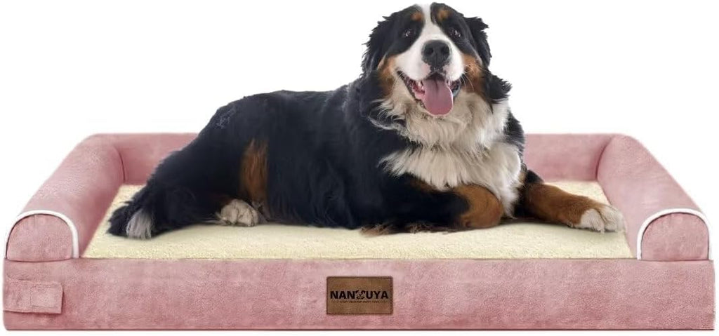 NANUYA Orthopedic Dog Bed for Jumbo Dogs, 53 x 42 Inch, Pink