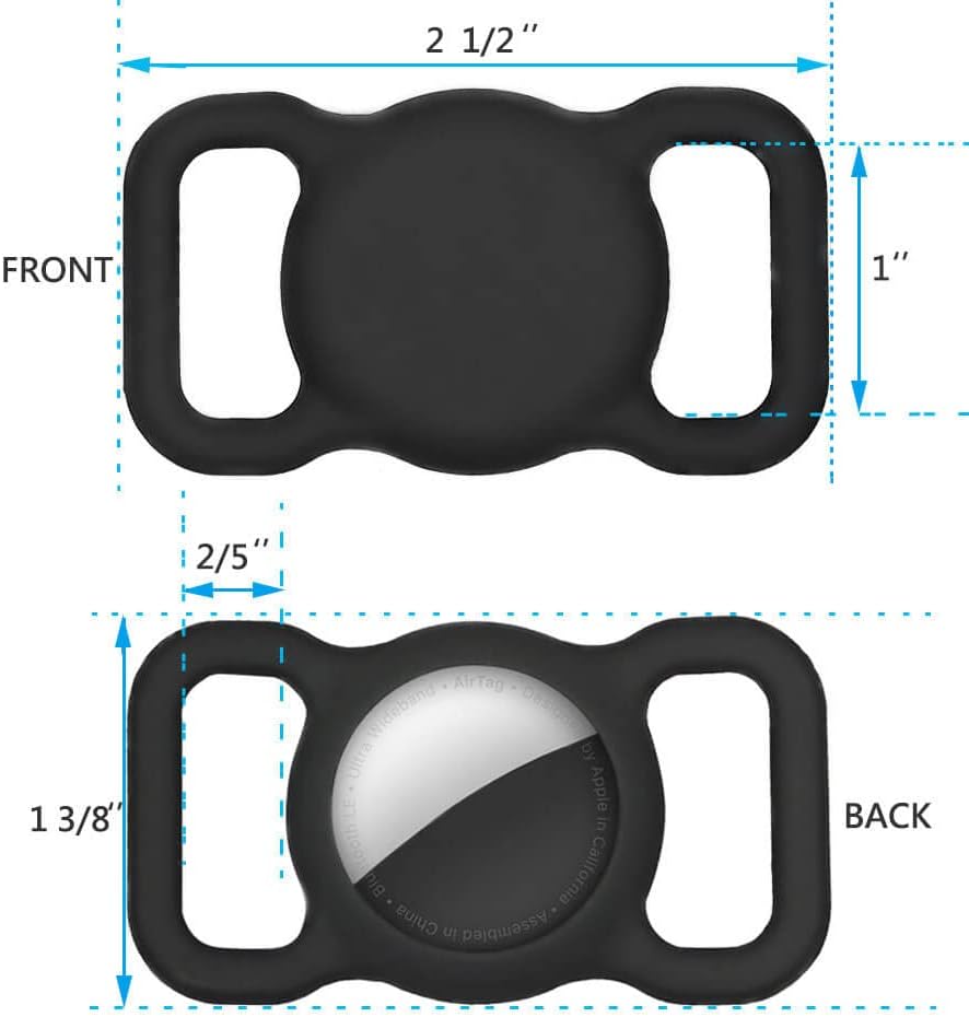 for AirTag Dog Collar Holder Soft Air Tag Holder (Mint Green&Black)
