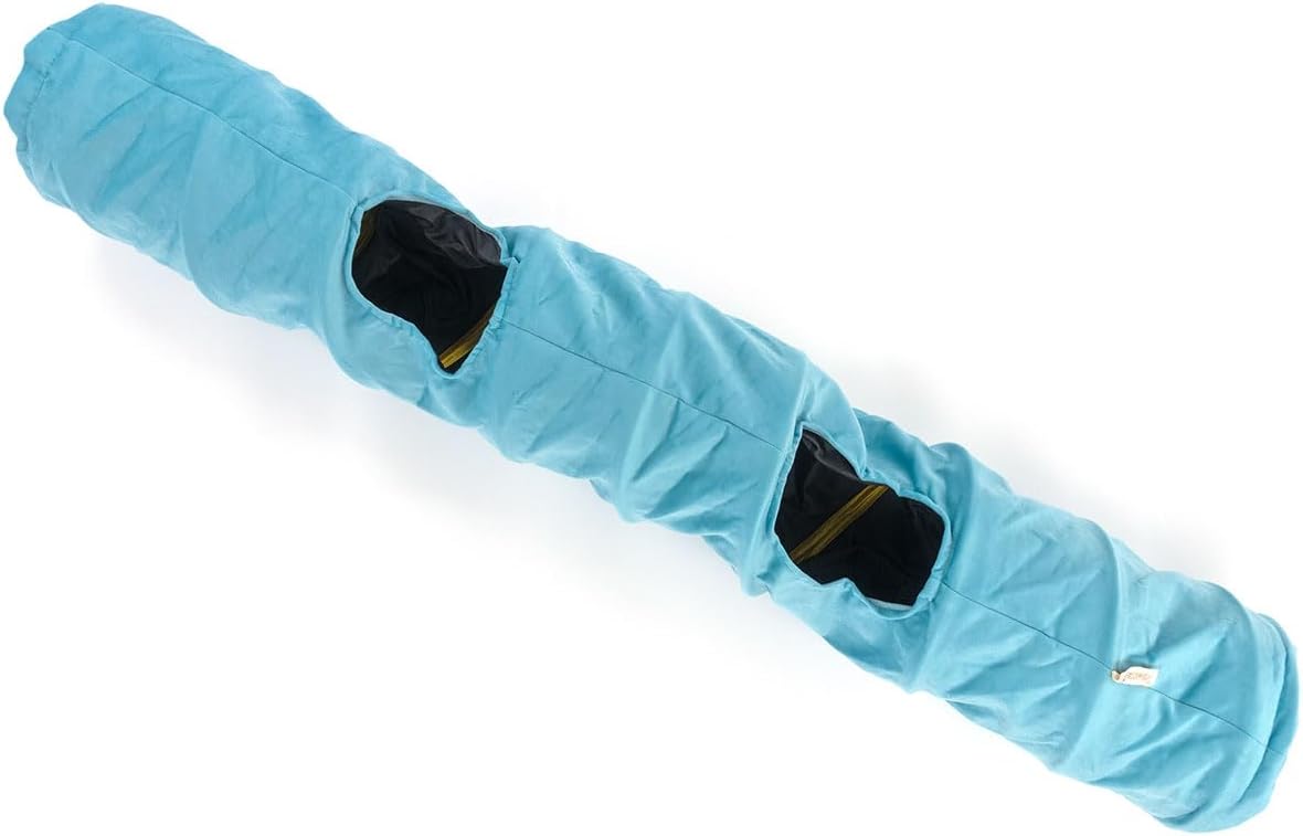 Velvet Fabric - Foldable/Collapsible - 140x25 cm (55.12x9.84 Inches) Cat Tunnel (Turquoise)