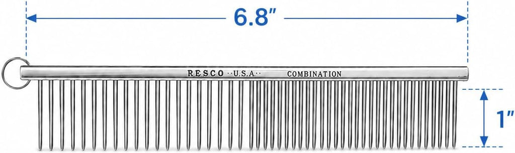 Resco Greyhound Dog Grooming Comb, 1" Pins, Winner's Circle Purple, Made in USA