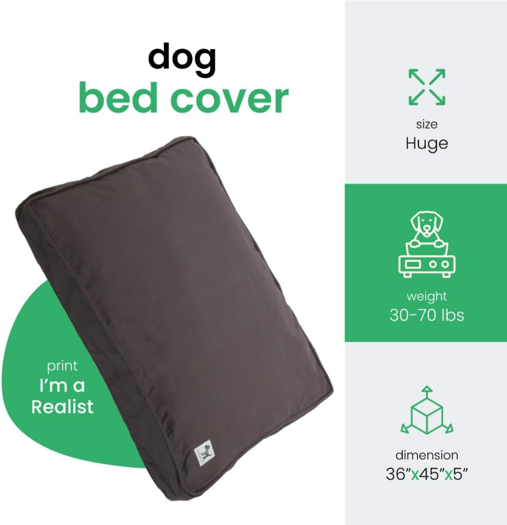 Molly Mutt Dark Gray Dog Bed Cover, Non-Toxic & 100% Cotton, 36"x45"x5"