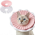 McGill’s Tail Cat Cone Collar Soft, Comfortable Cat Recovery Collar with Royal Ruffled Design, Adjustable Elizabethan Collar for Cats, Water-Resistant EVA Cat Cones After Surgery (Soft Pink, L)