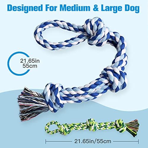 UPSKY 2 Pack Dog Rope Toys, Heavy Duty Dog Chew Toy for Aggressive Chewers | Indestructible Pet Toys, Natural Cotton, Dog Tug Toys for Boredom, Teeth Clean, for Medium to Large Breed Dogs