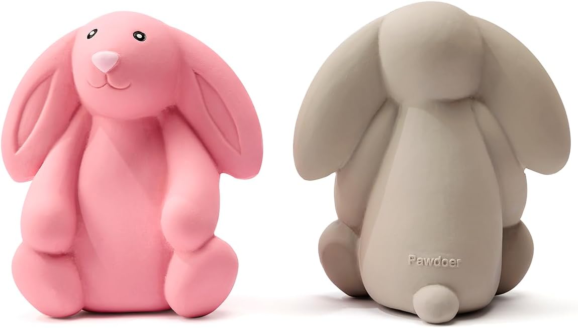 Squeaky Dog Toys for Medium Dogs, Soft Latex Bunny Squeaky Dog Ball, Cute Funny Squeak Rabbit Pet Toys
