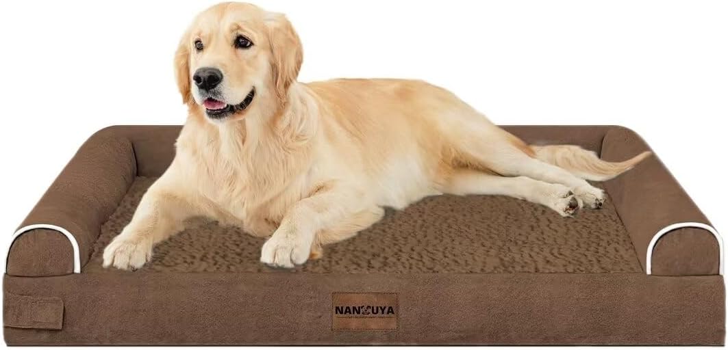 NANUYA Orthopedic Dog Bed for Large Dogs, 36 x 27 Inch, Dark Coffee