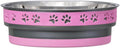 Loving Pets Corsa Dog Bowls- Stainless Steel Dog & Cat Bowls - Spill Proof Dog Food Bowl, Cat Bowl, Puppy Essentials & Pet Supplies Great for Home & Travel (Large 35-65 lbs, Fiery Pink)