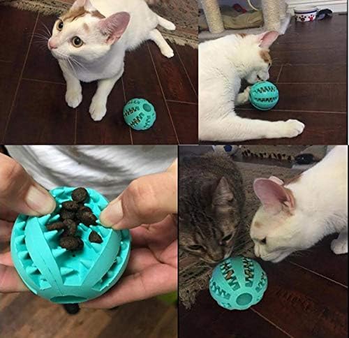 Sunglow 2 Pack Dog Toy, Nontoxic Bite Resistant Teething Balls for Small/Medium/Large Dogs and Puppies, Pet Food Treat Feeder, Chew Tooth Cleaning, Exercise Game IQ Training