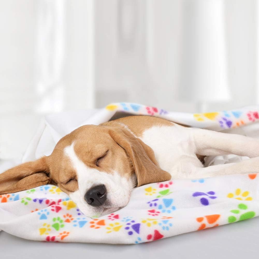 Comsmart Dog Blankets, 6 Pack Fleece Pet Blankets, 39x31 inches, White